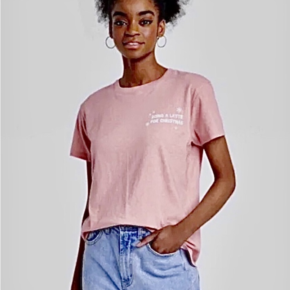 🆕 Women's Orange Christmas Graphic T-Shirt-Size XXLPink